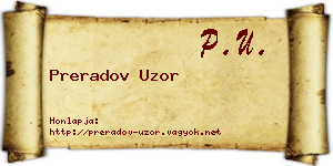 Preradov Uzor névjegykártya